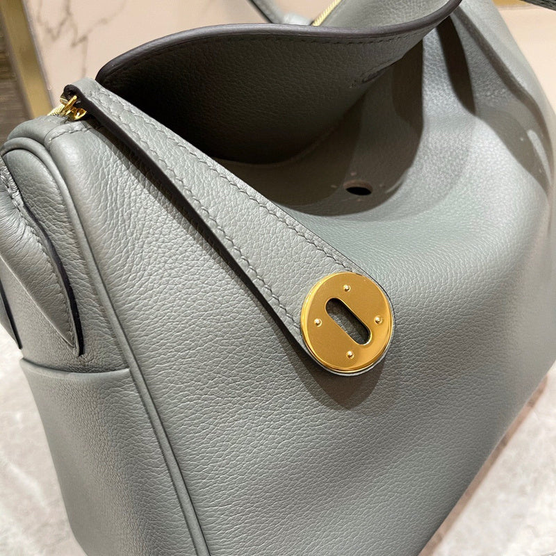 Side view of sleek structured handbag