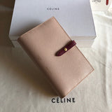 Side view of understated structured handbag