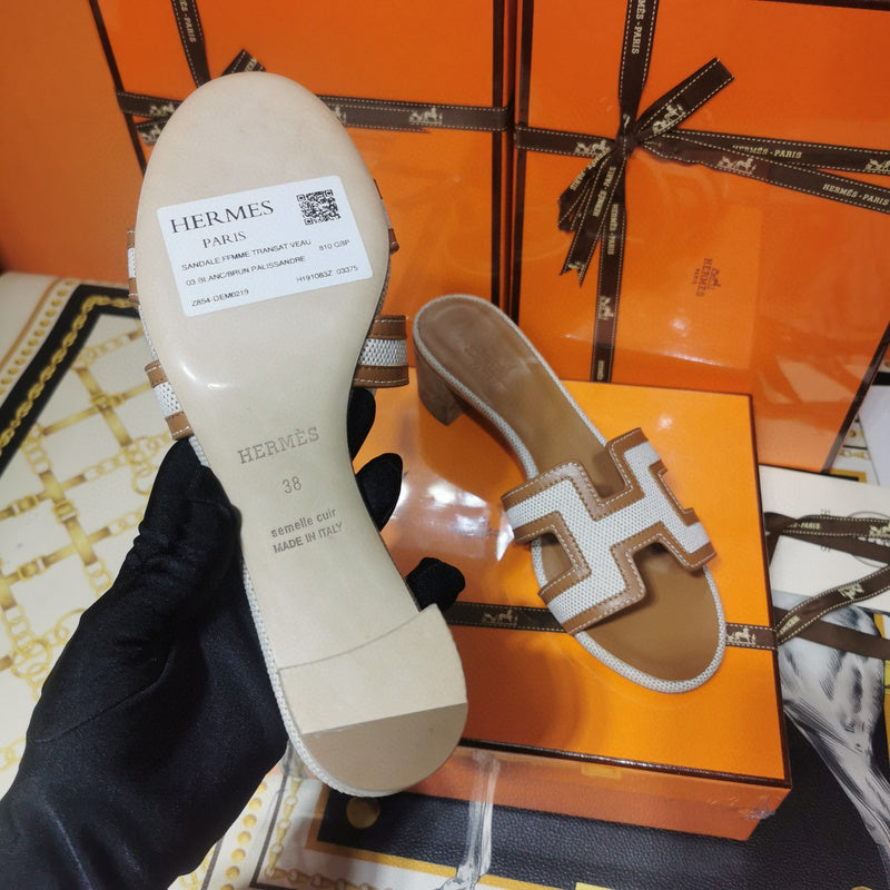 Hermès White Slide Sandals - Lifestyle Styling Shot