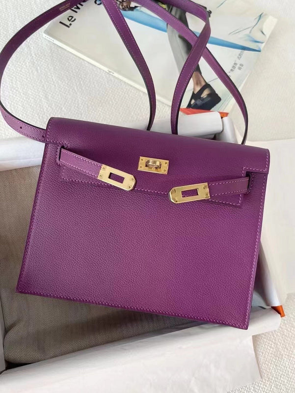 Side view of contemporary structured handbag