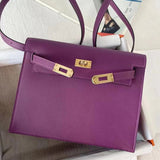 Side view of contemporary structured handbag