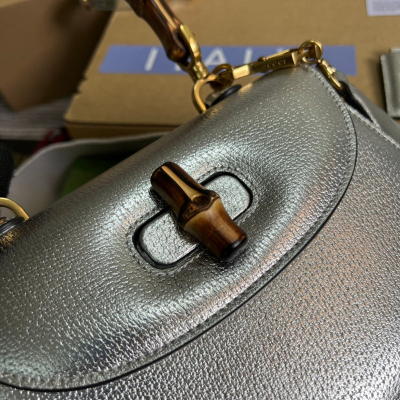 Back view of refined sleek women's handbag – women's luxury handbag
