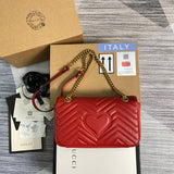 Front view of structured classic women's handbag – women's designer-style accessory
