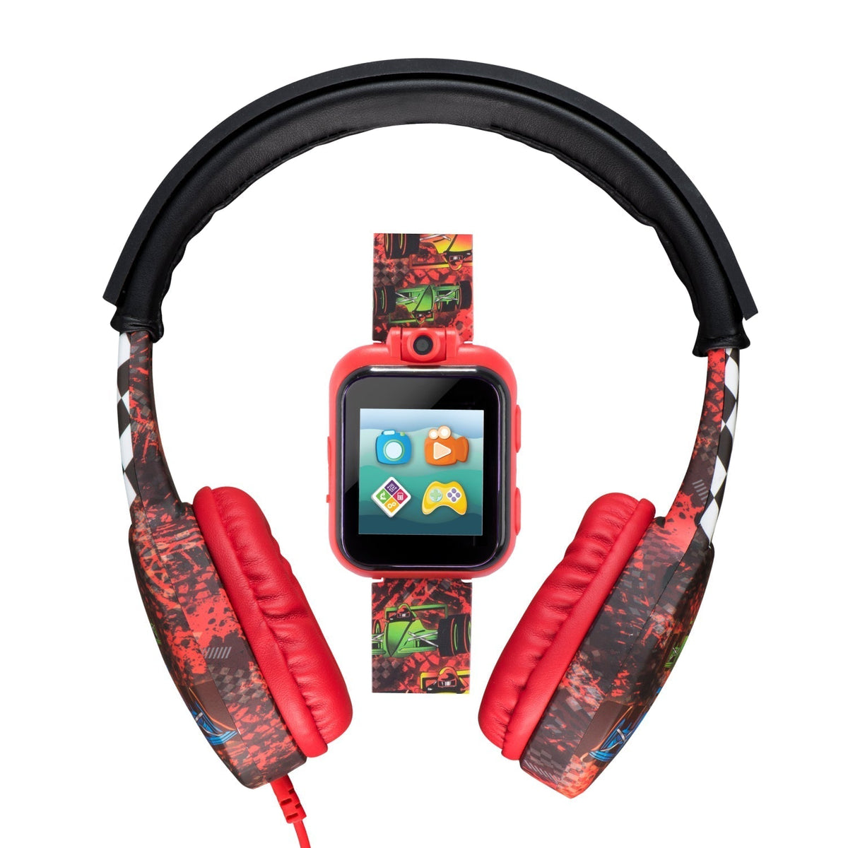 Front view of PlayZoom unisex red watch