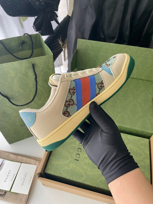 Gucci soft grey luxury sneakers view 8 chunky sole construction