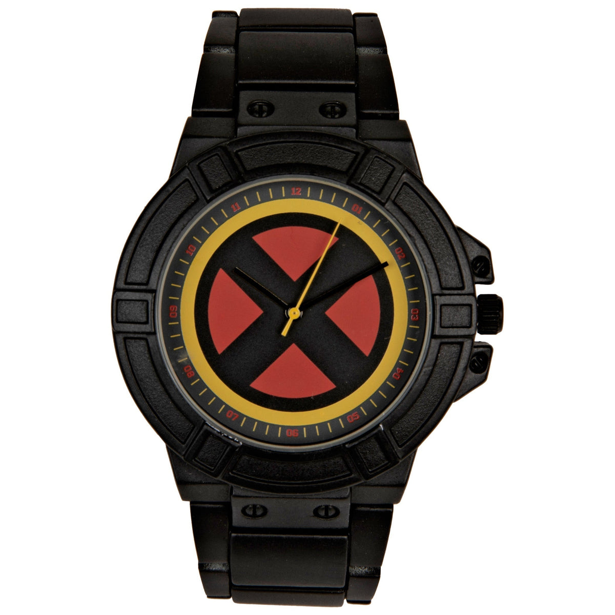 Front view of Marvel X-Men Symbol unisex black watch