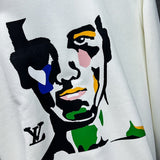 Flat lay presentation of Louis Vuitton luxury clothing with tailored silhouette