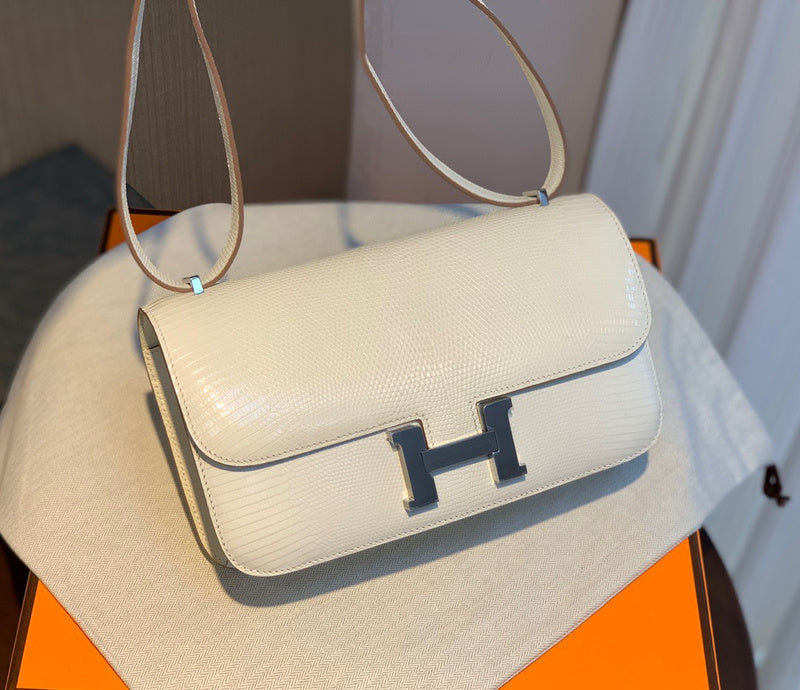 Side view of refined structured handbag