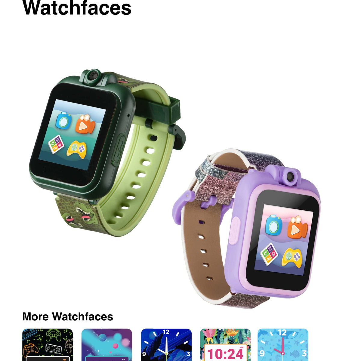 Front view of PlayZoom unisex green watch