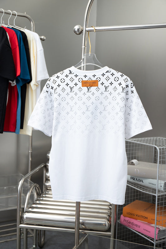Side profile of Louis Vuitton cotton t-shirt with signature branding