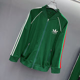 Side profile of Gucci luxury clothing with logo-detail design