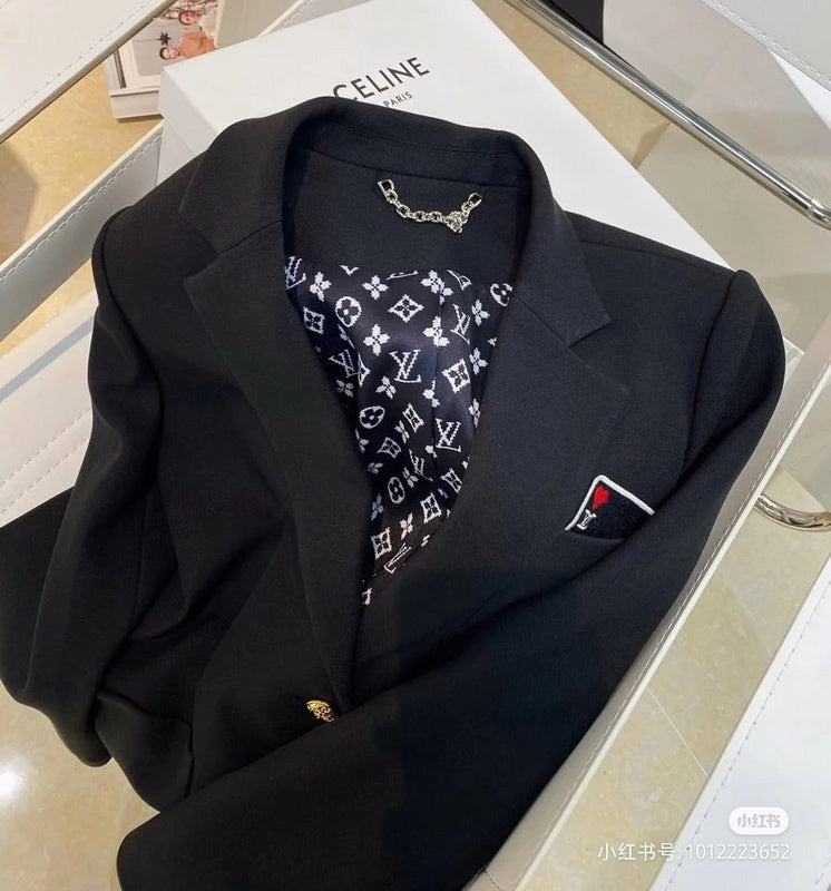 Back view of Louis Vuitton luxury clothing with logo-detail design