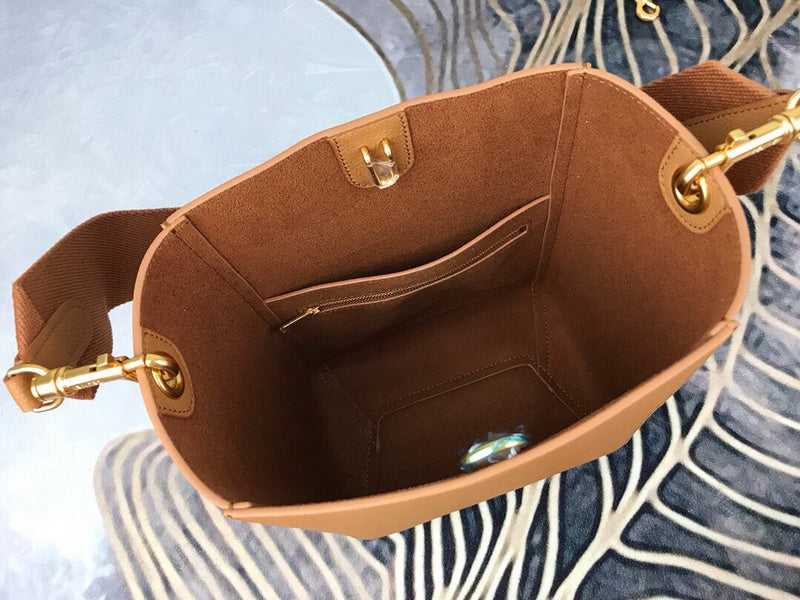 Side profile of structured statement women's handbag – women's designer-style accessory