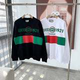 Front view of Gucci luxury clothing with monogram-inspired silhouette
