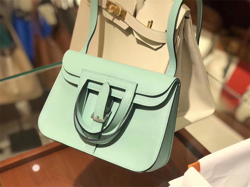 Understated bag shown from front angle