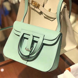 Understated bag shown from front angle