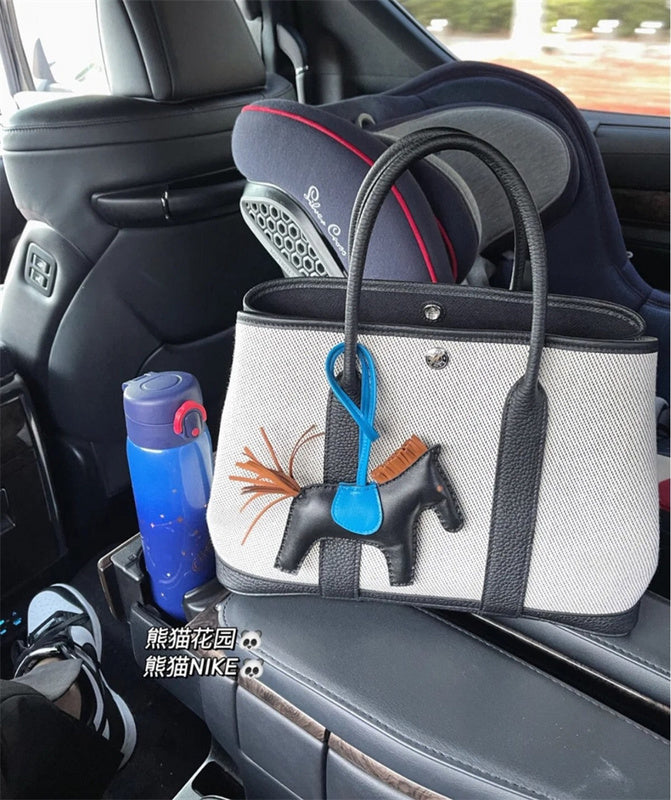 Side view of effortless structured handbag