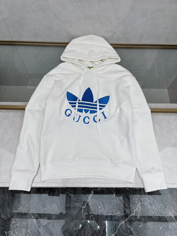 Front view of Gucci luxury clothing with logo-detail design