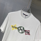 Close-up detail shot of Louis Vuitton cotton t-shirt with streetwear-inspired cut