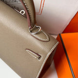 Sophisticated bag shown from front angle