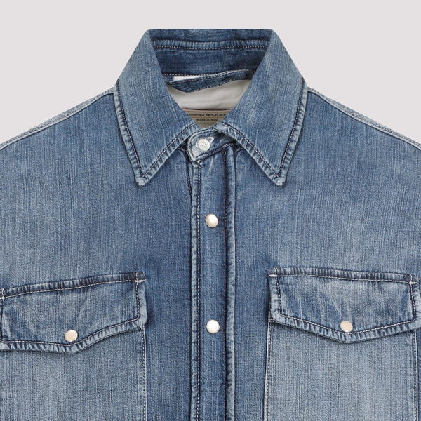 Alexander McQueen Tops? Alexander Mcqueen Quilted Denim Shirt Men Premium Designer Casual Top