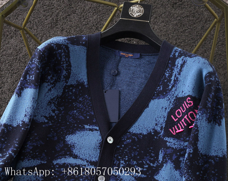 Front view of Louis Vuitton luxury clothing with runway-inspired design