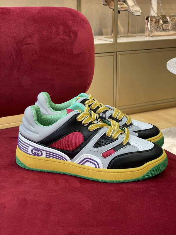 Gucci two-tone luxury sneakers view 10 signature lace-up style