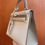 Side view of effortless structured handbag