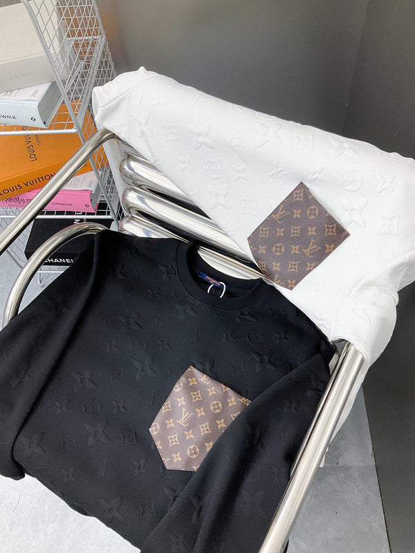 Side profile of Louis Vuitton luxury clothing with runway-inspired design