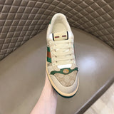 Gucci soft grey luxury sneakers view 4 premium leather build