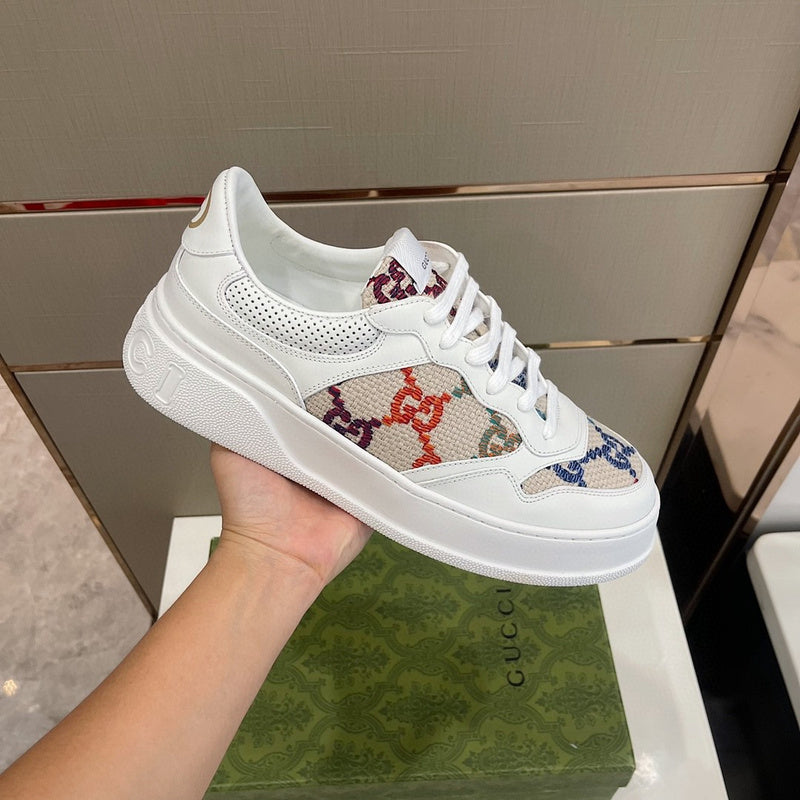 Gucci muted earth tones luxury sneakers view 6 retro runner design
