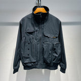 Back view of Louis Vuitton luxury clothing with label-forward styling