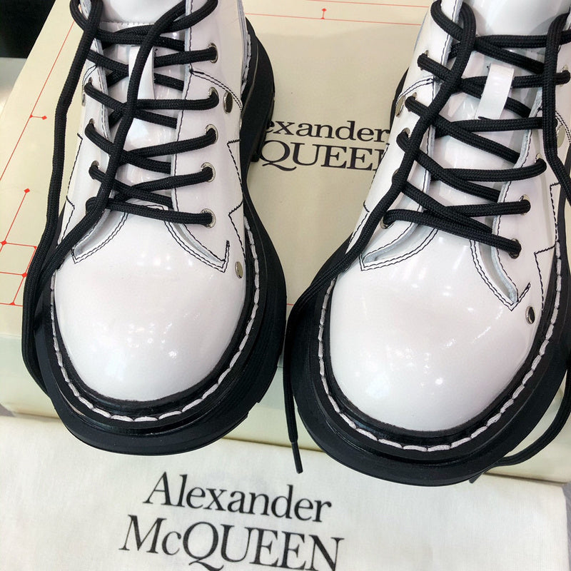 Alexander McQueen Grey Pointed-Toe Stiletto Heels - Toe Detail View