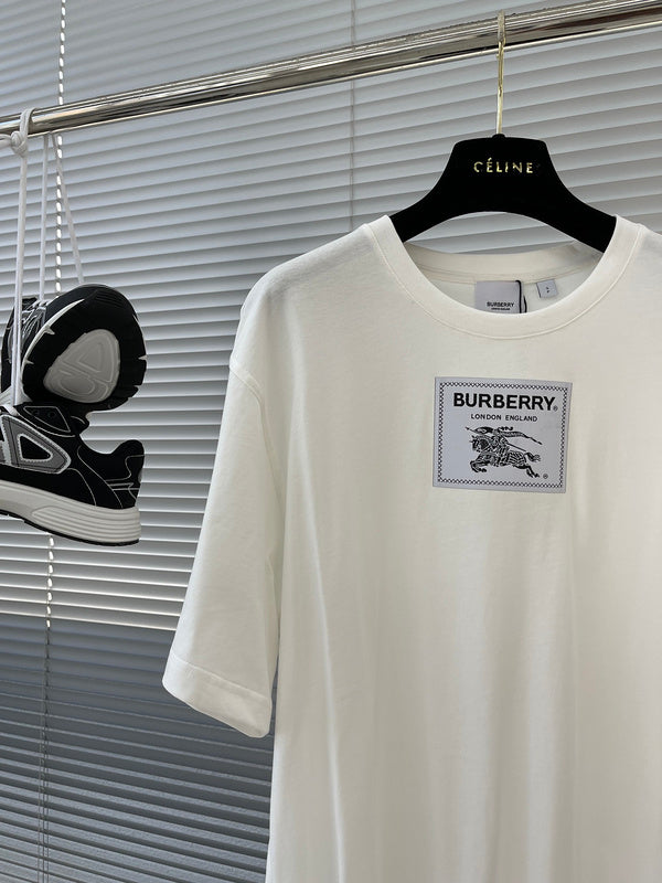 Close-up of Burberry t-shirt craftsmanship