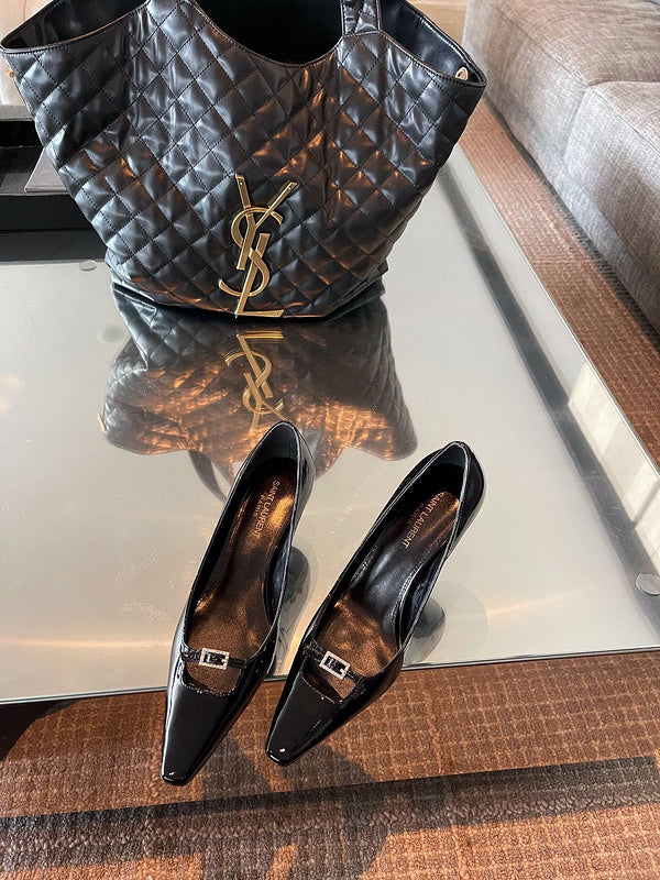 Three-quarter angle view of Saint Laurent luxury piece style No.109