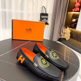 Hermès Chocolate Brown Loafer Flats - Side Profile View