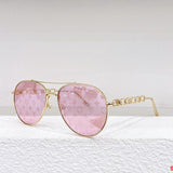 Close-up detail view of Louis Vuitton unisex sunglasses