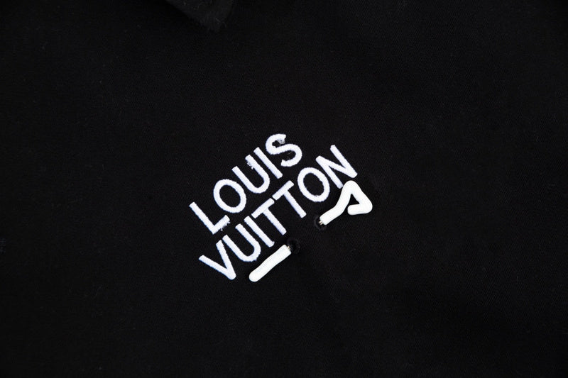 Full styled look of Louis Vuitton luxury clothing with monogram-inspired silhouette