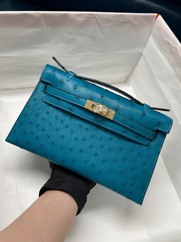 Side view of modernist structured handbag