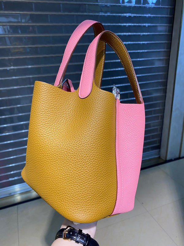 Side view of statement structured handbag