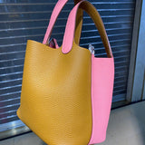 Side view of statement structured handbag