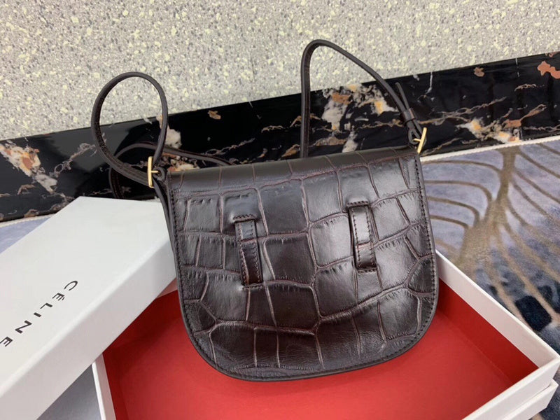 Back view of structured statement women's handbag – women's designer-style accessory