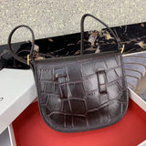 Back view of structured statement women's handbag – women's designer-style accessory