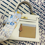 Close-up detail of statement bag design