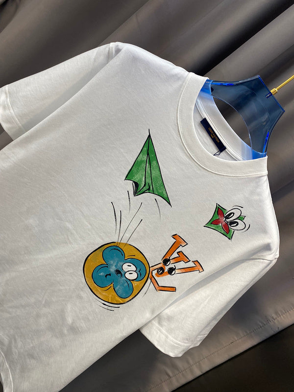 Full styled look of Louis Vuitton cotton t-shirt with tailored silhouette