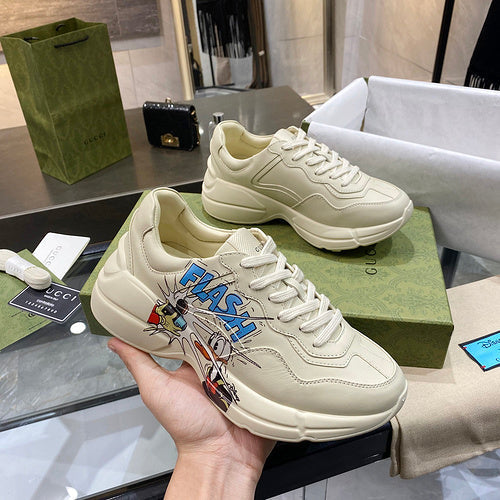 Gucci clean off-white luxury sneakers view 11 bold athletic profile