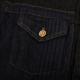 Close-up detail shot of Louis Vuitton luxury clothing with logo-detail design