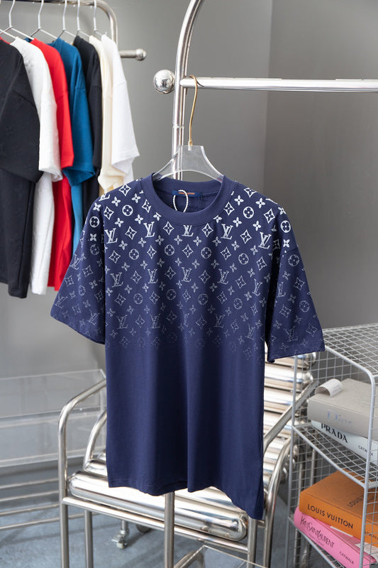 Front view of Louis Vuitton cotton t-shirt with signature branding