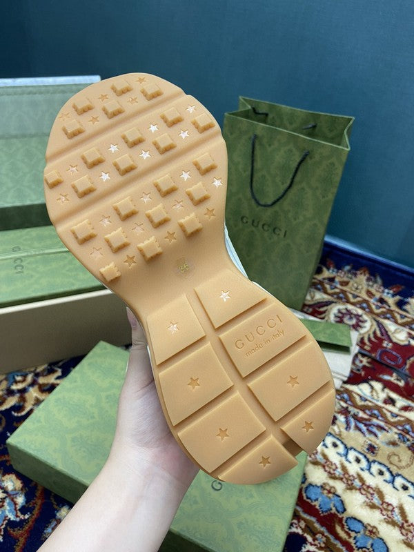 Gucci sneakers detailed view showing premium designer craftsmanship