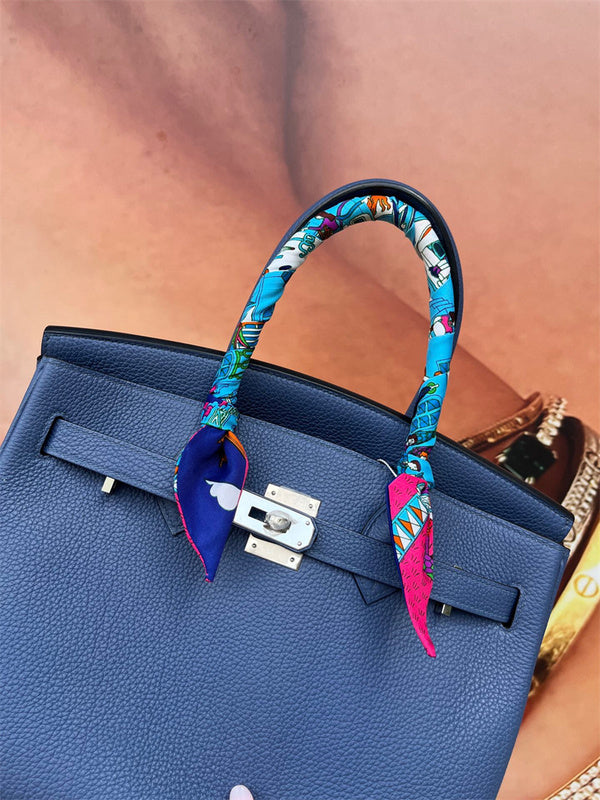 Side view of effortless structured handbag
